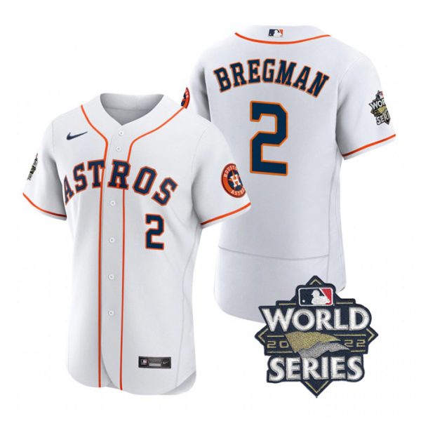 Astros 2 Alex Bregman White Nike 2022 World Series Flexbase Jersey->houston astros->MLB Jersey